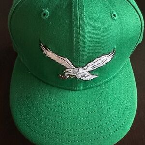 Green Cap with Embroidered Eagle